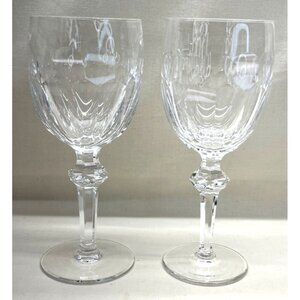 2 Waterford Fine Crystal Clear Curraghmore Water Goblets 7 1/2"